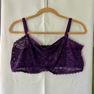 Torrid Unlined Lace Bandeau size 3 - purple